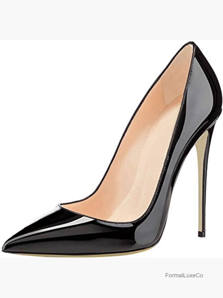 Sexy Pointed Toe High Heel Pumps, 4.72" Patent Leather Stilettos, Wedding